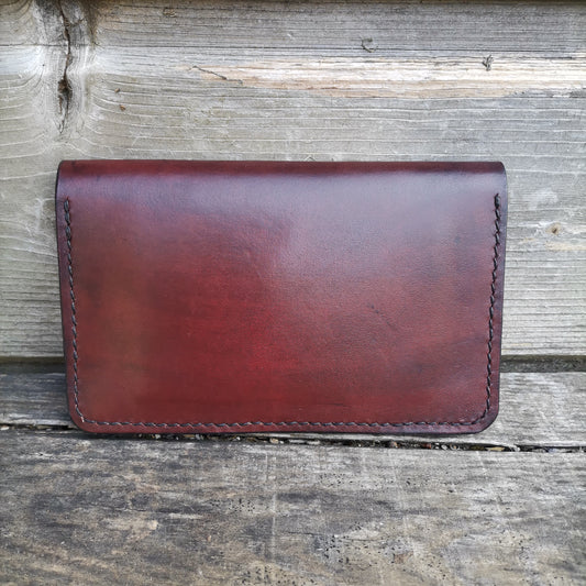 Leather tobacco pouch Aged red