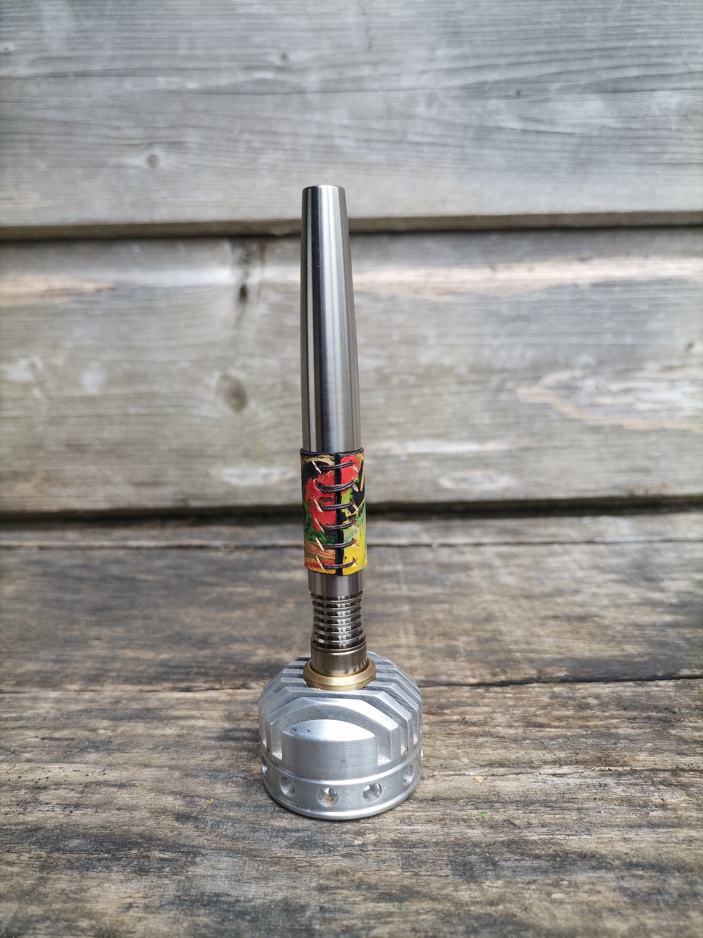 Simrell Titanium body wrap with marbling - Red, gold and green