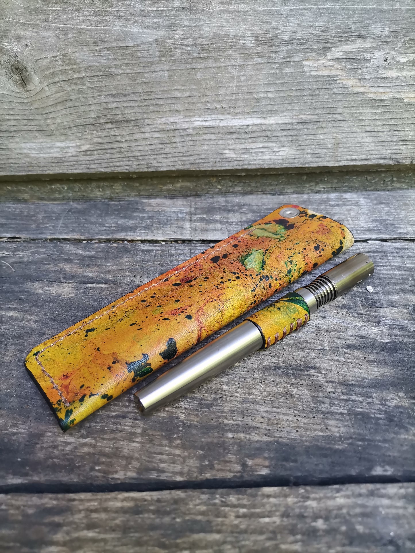 Simrell Ti - Body wrap + matching thin sleeve with orange marbling