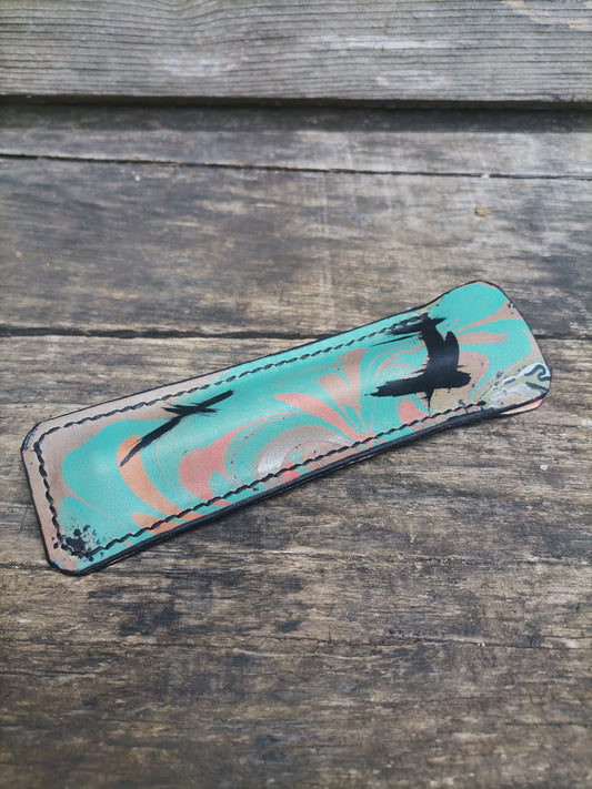 Thin sleeve with Blue/pink marbling