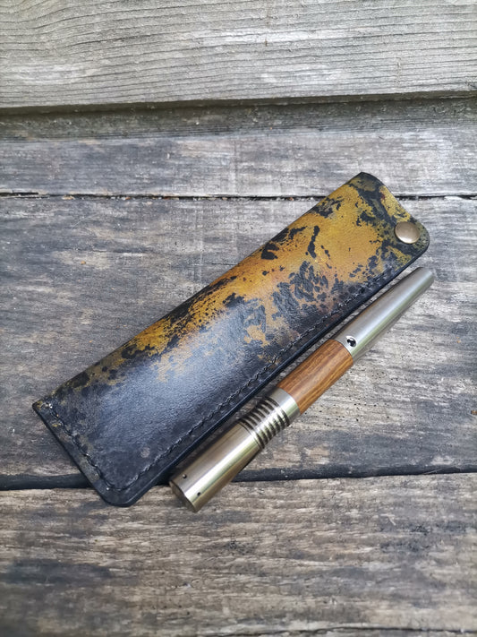 Thin sleeve B with yellow/black marbling