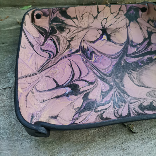 Leather Tray Black Purple Pink Marbling