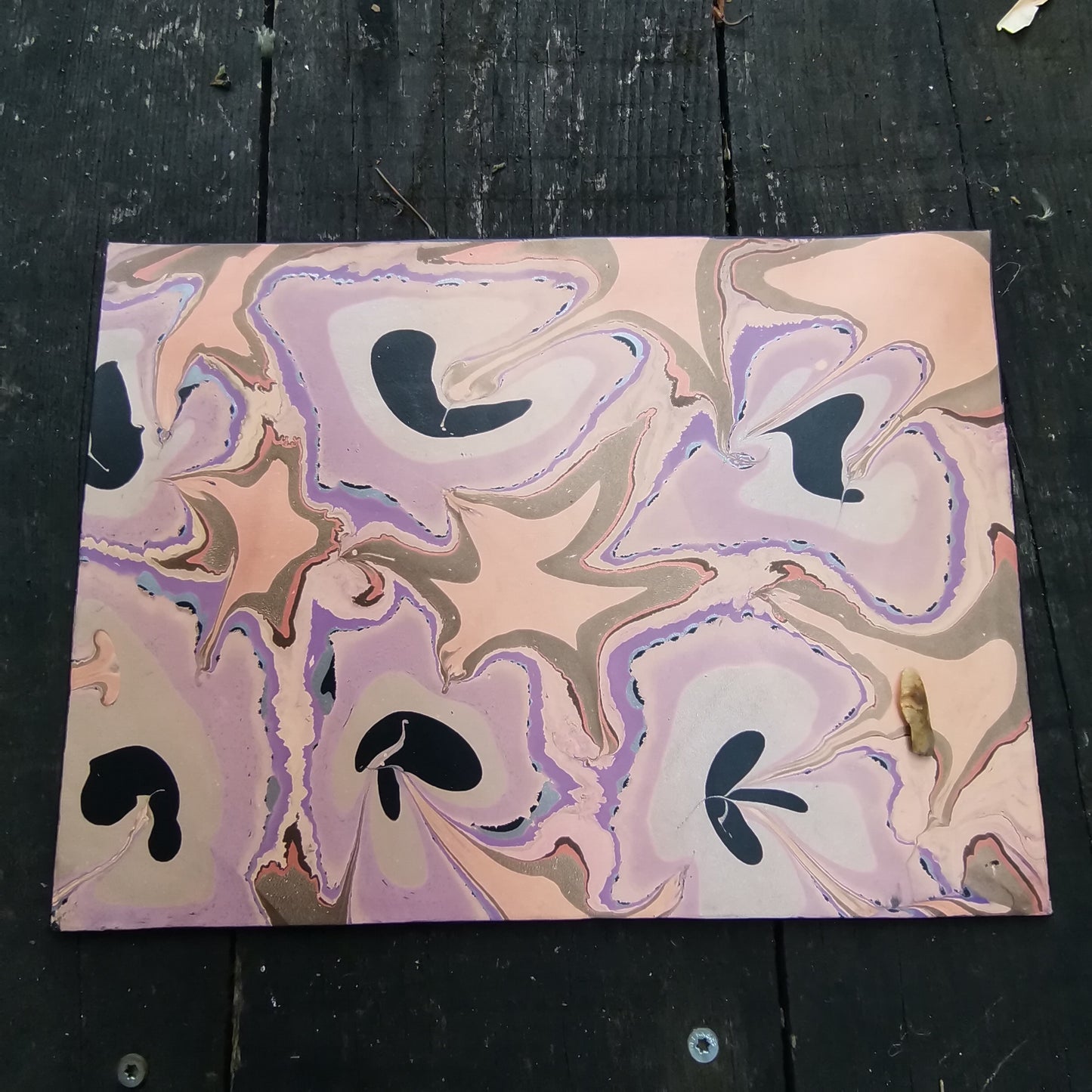 Leather Moodmat With Automn Marbling