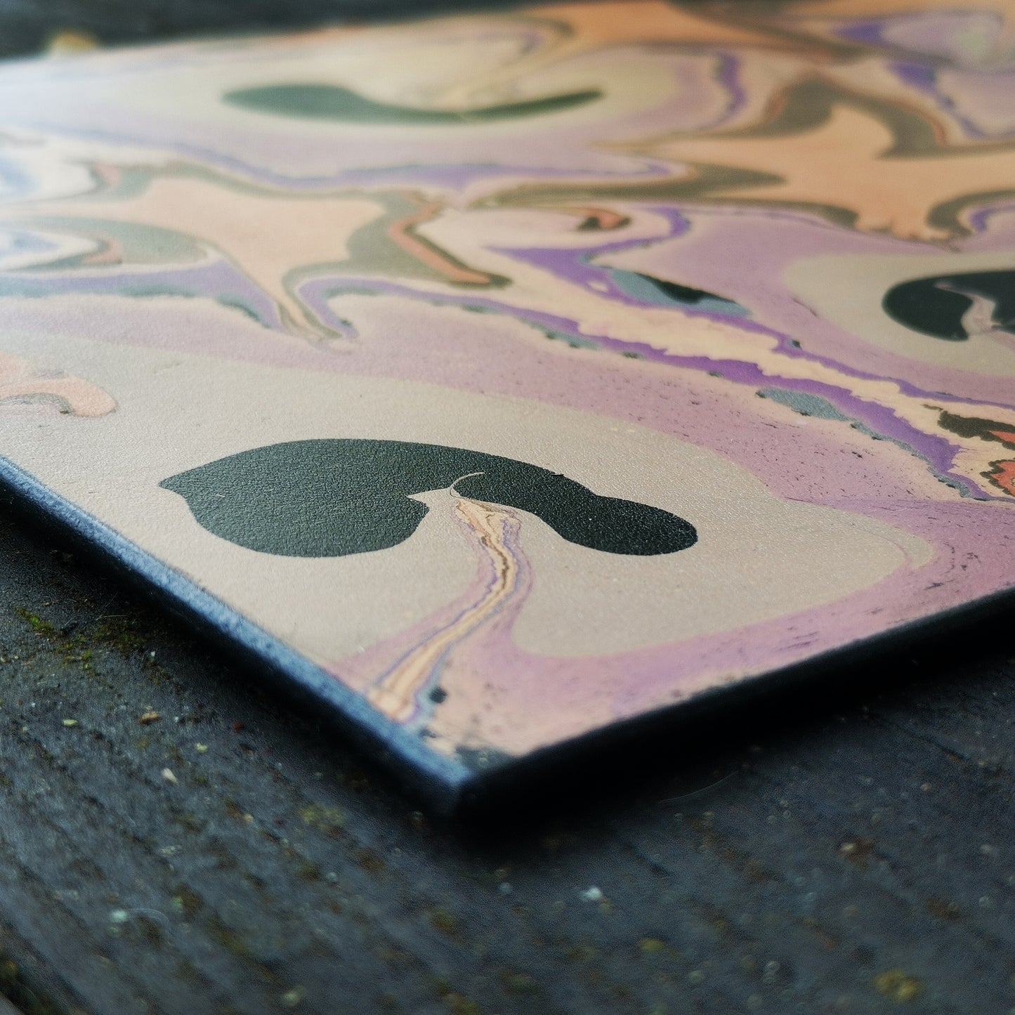 Leather Moodmat With Automn Marbling
