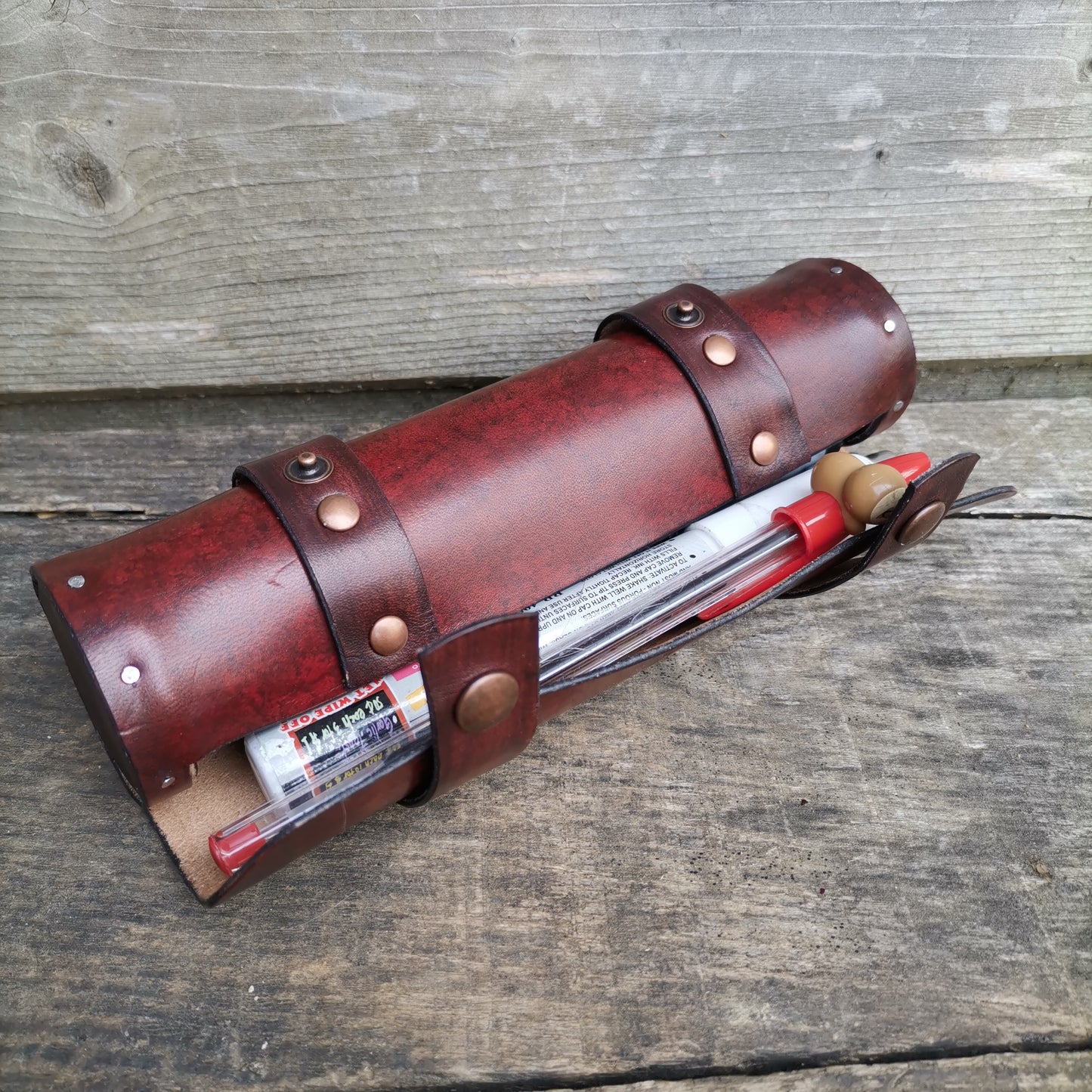 Pen Case Aged Red