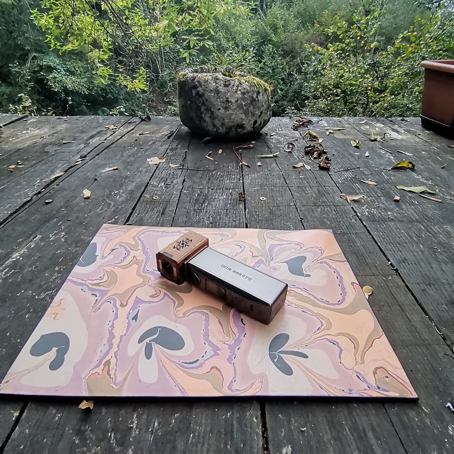 Leather Moodmat With Automn Marbling