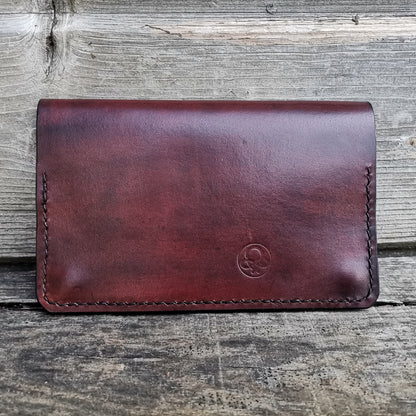 Leather tobacco pouch Aged red