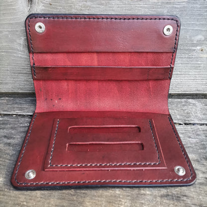Leather tobacco pouch Aged red