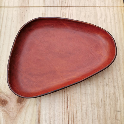 Molded Leather Tray - Orange