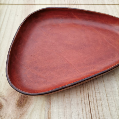 Molded Leather Tray - Orange