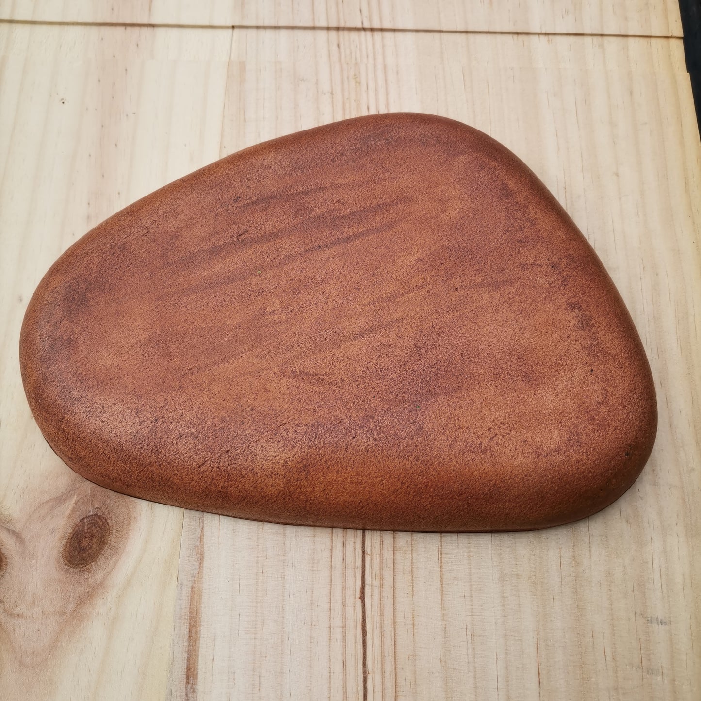 Molded Leather Tray - Orange