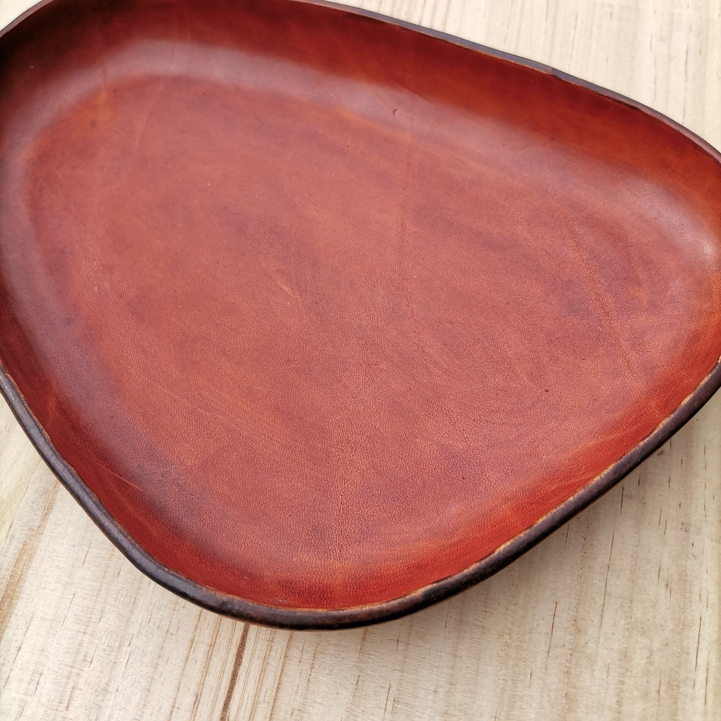 Molded Leather Tray - Orange