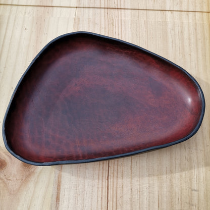 Molded Leather Tray - Dark mahogany