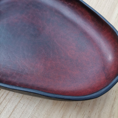 Molded Leather Tray - Dark mahogany