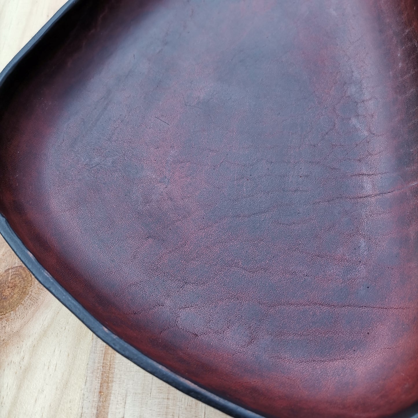 Molded Leather Tray - Dark mahogany