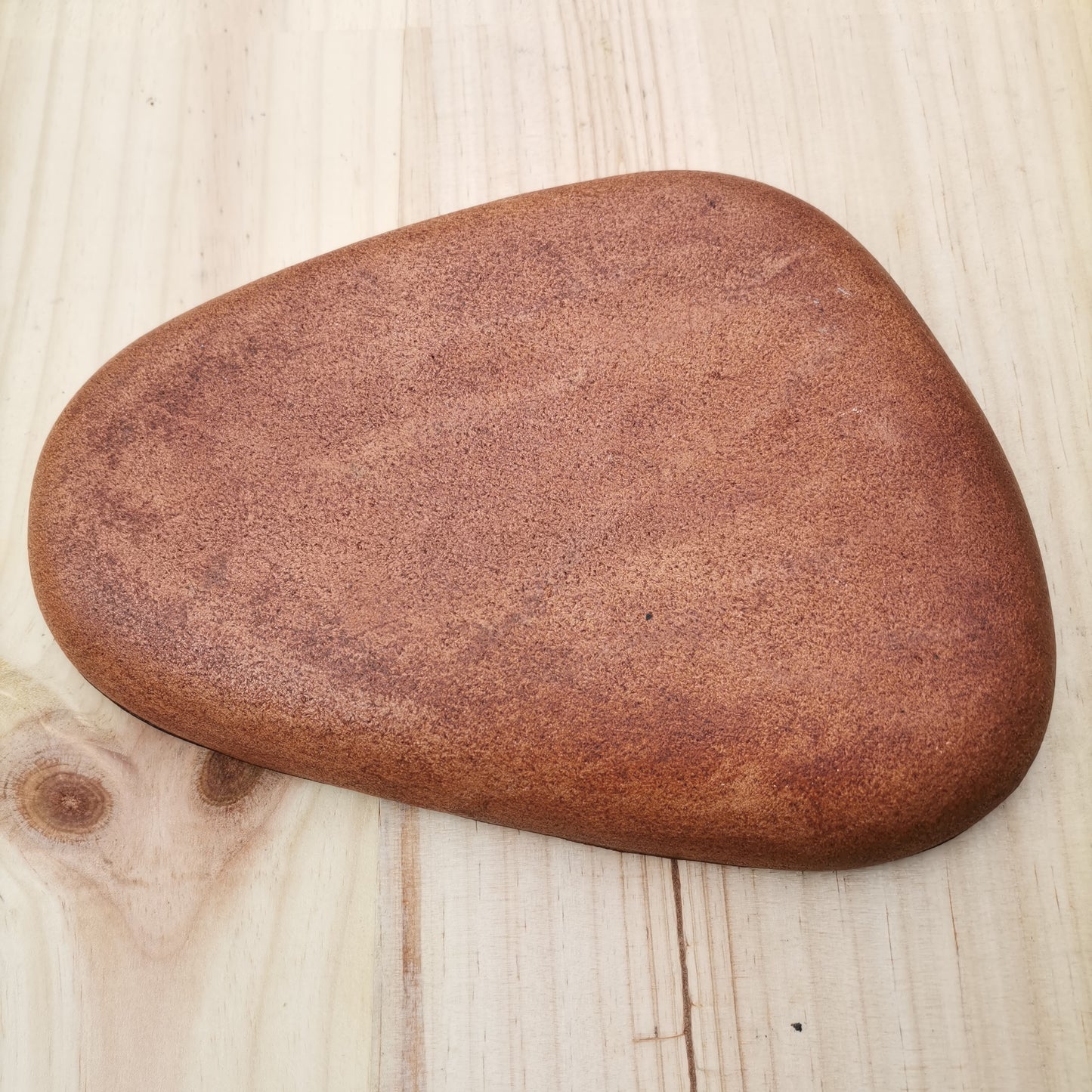 Molded Leather Tray - ribbed brown