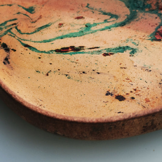 Molded Leather Tray - Marbling