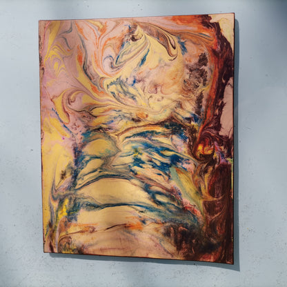 Leather Moodmat yellow marbling