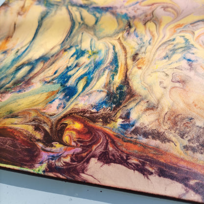 Leather Moodmat yellow marbling