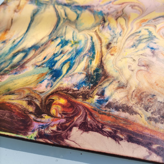 Leather Moodmat yellow marbling