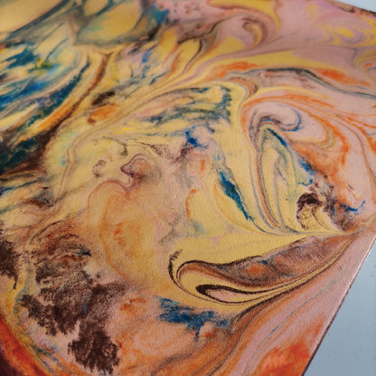 Leather Moodmat yellow marbling