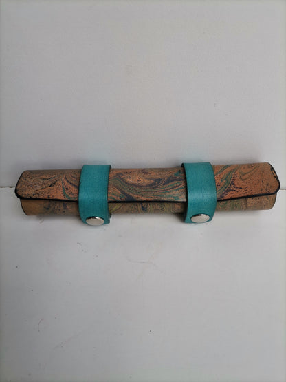 Mh Tempest Parchment Case With Marbling 4 (blue straps)