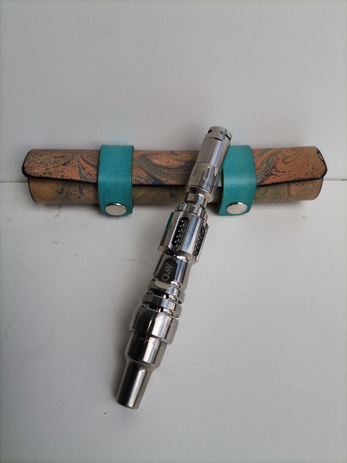 Mh Tempest Parchment Case With Marbling 4 (blue straps)