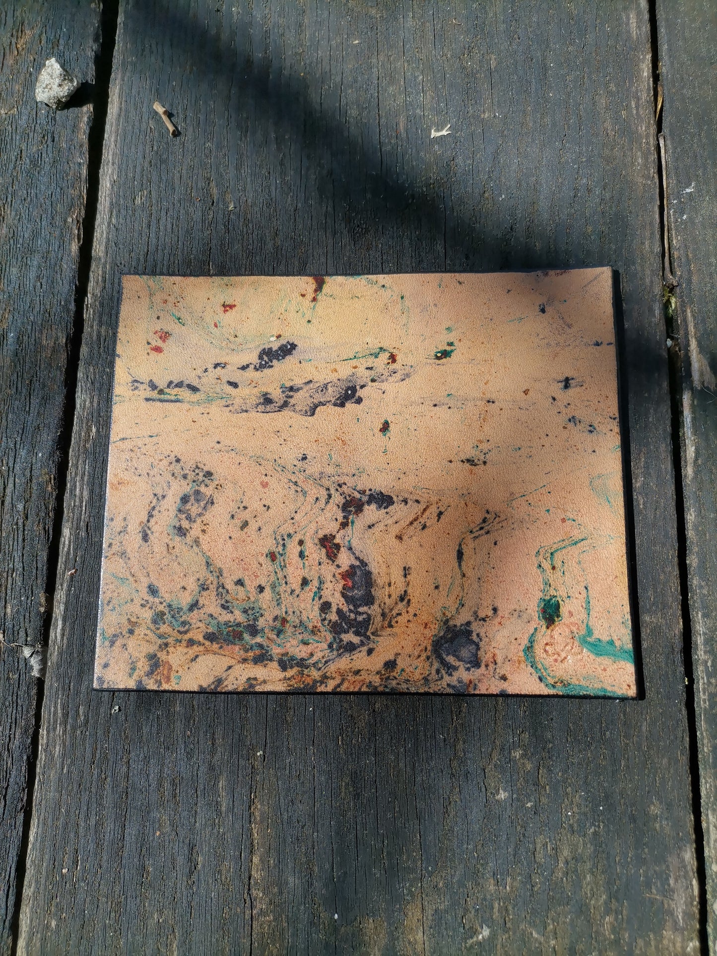 Small Leather Moodmat yellow marbling