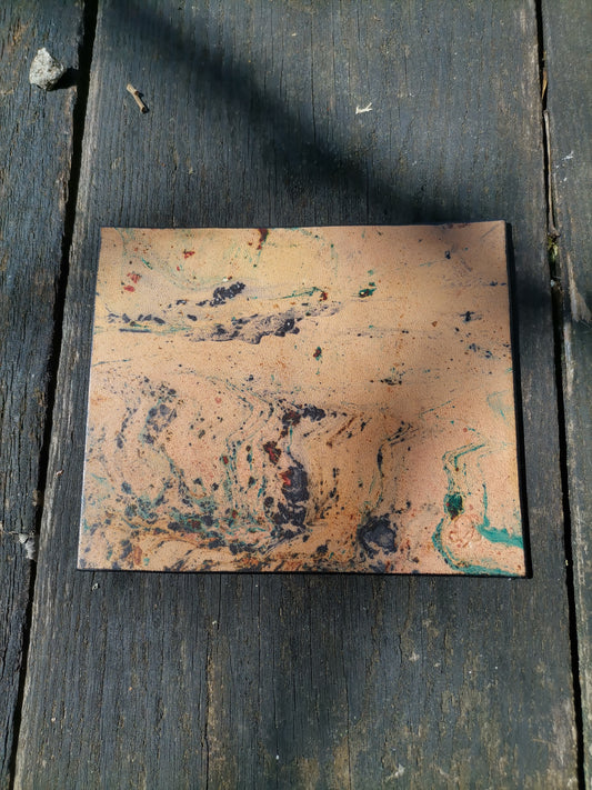 Small Leather Moodmat yellow marbling