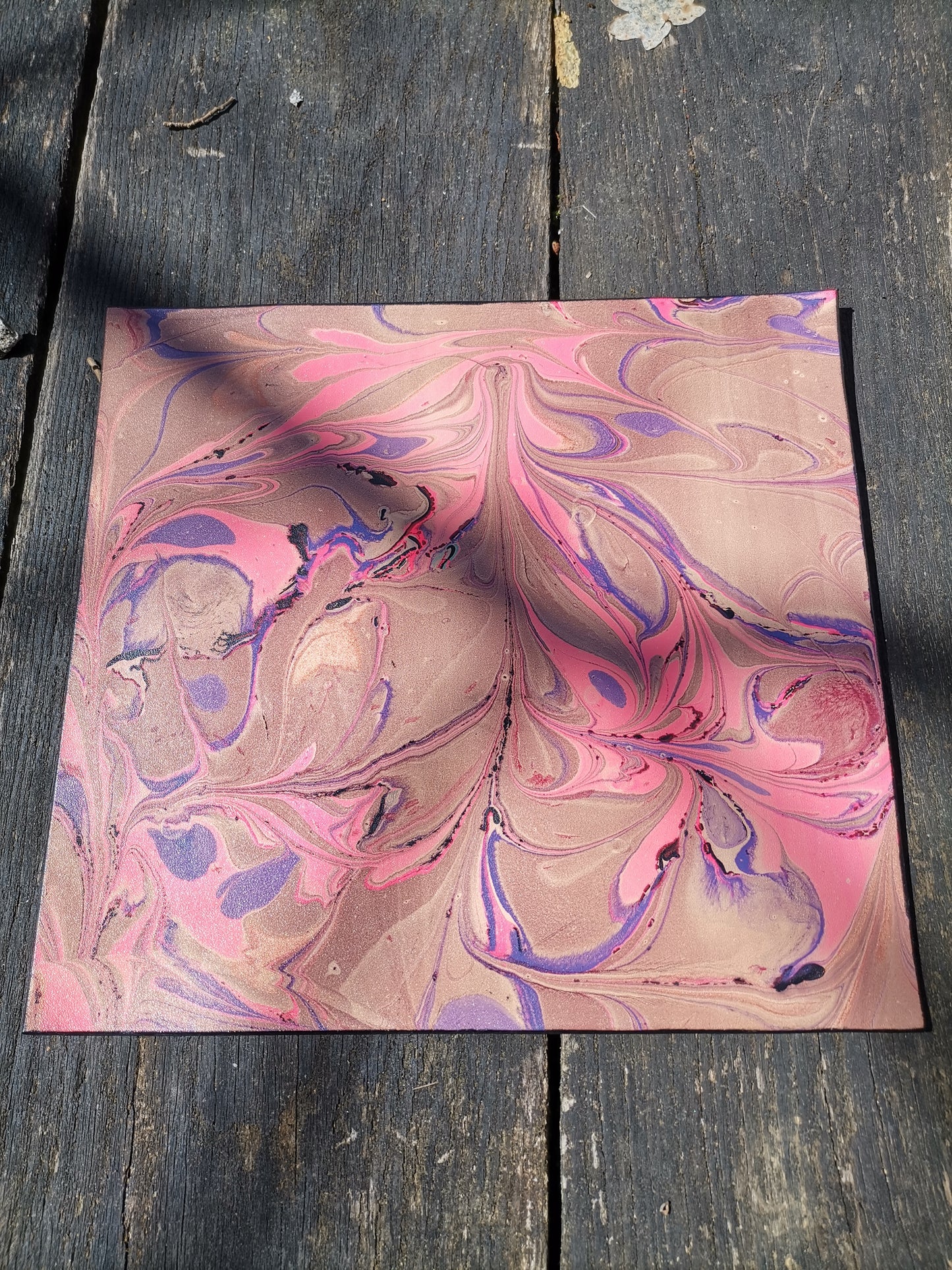 Leather Moodmat With pinky Marbling