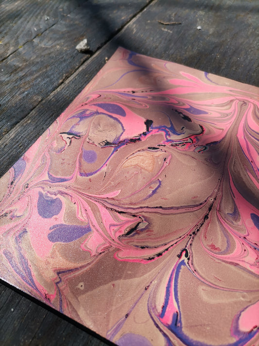 Leather Moodmat With pinky Marbling