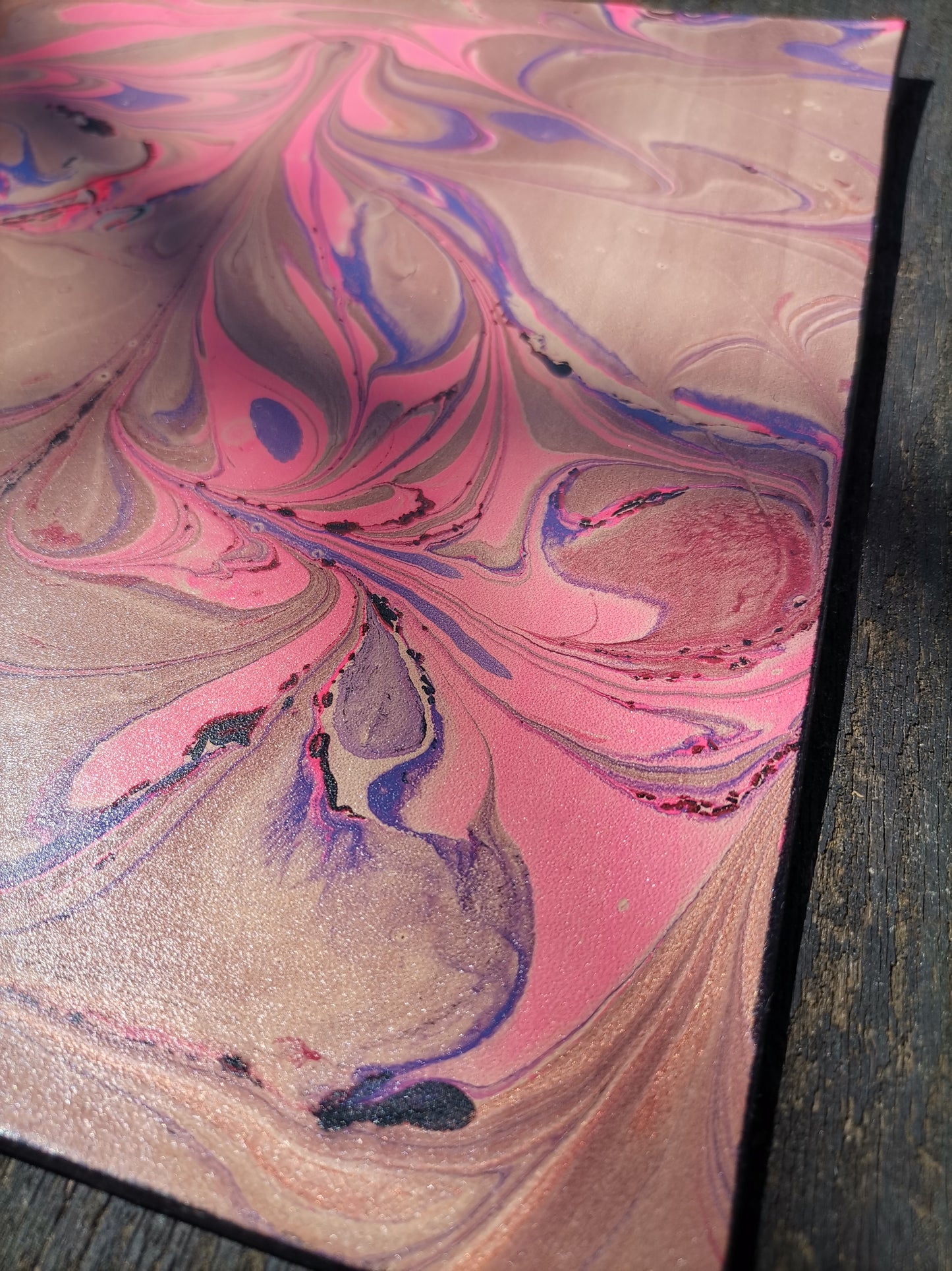 Leather Moodmat With pinky Marbling