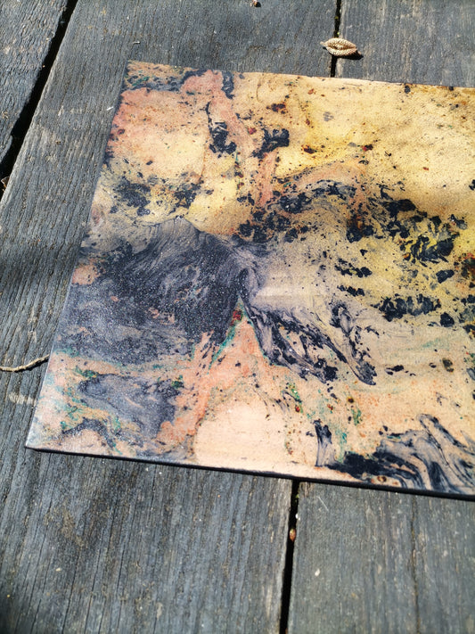 Leather Moodmat With magma Marbling