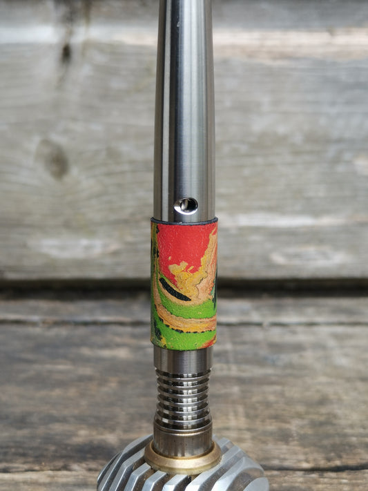 Simrell Titanium body wrap with marbling - Red, gold and green