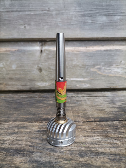 Simrell Titanium body wrap with marbling - Red, gold and green