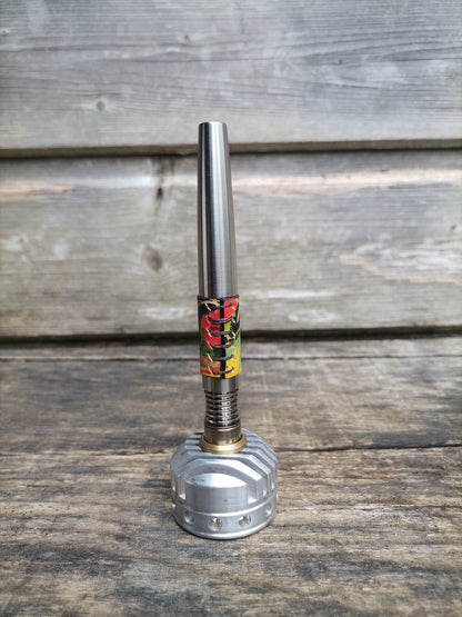 Simrell Titanium body wrap with marbling - Red, gold and green