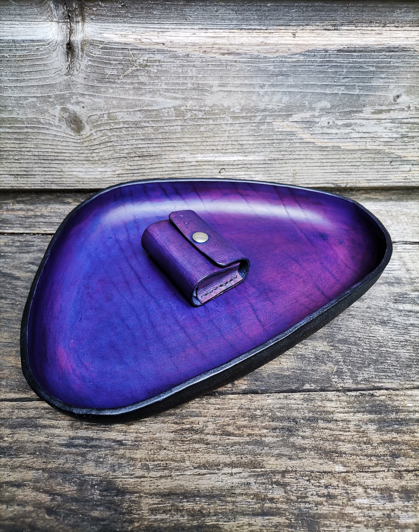 Molded Leather Tray - Purple
