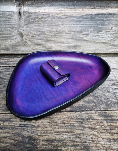 Molded Leather Tray - Purple