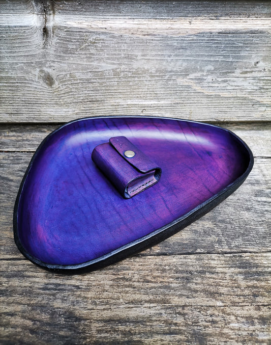 Molded Leather Tray - Purple