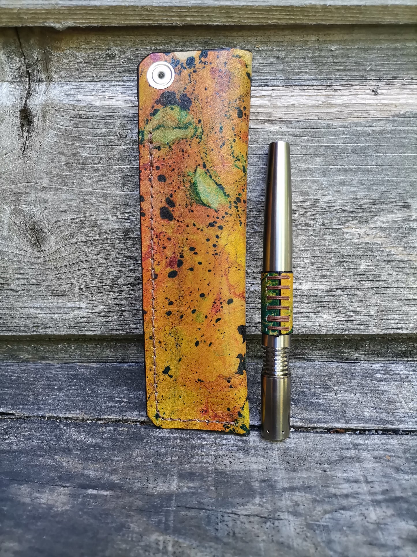 Simrell Ti -  Body wrap + matching thin sleeve with orange marbling