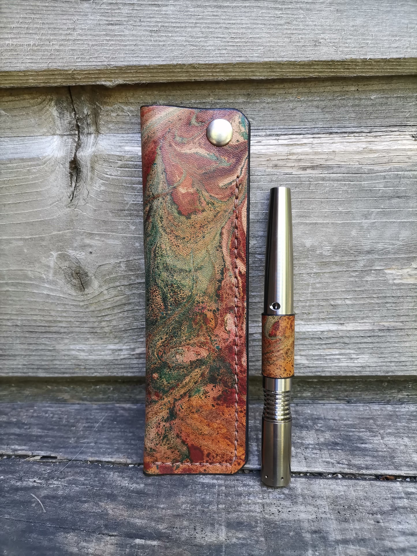 Simrell Ti -  Body wrap + matching thin sleeve with Brown&Green marbling