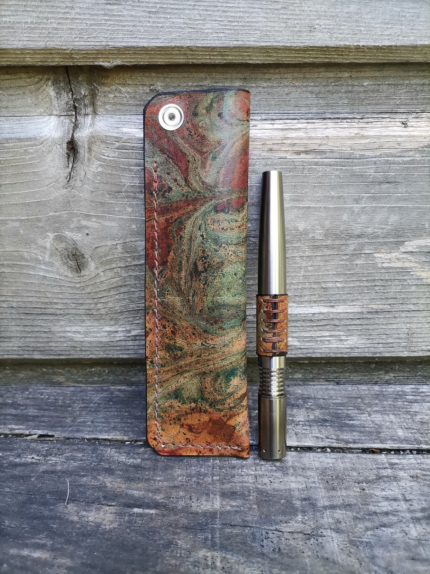 Simrell Ti -  Body wrap + matching thin sleeve with Brown&Green marbling