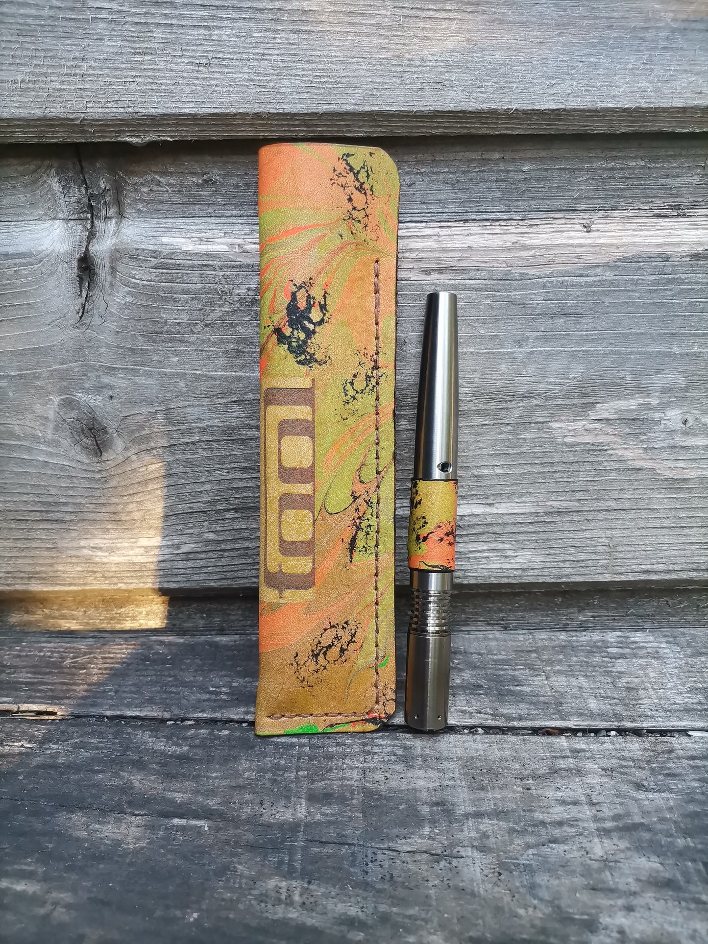 Simrell Ti -  Body wrap + matching thin sleeve with orange marbling + TOOL