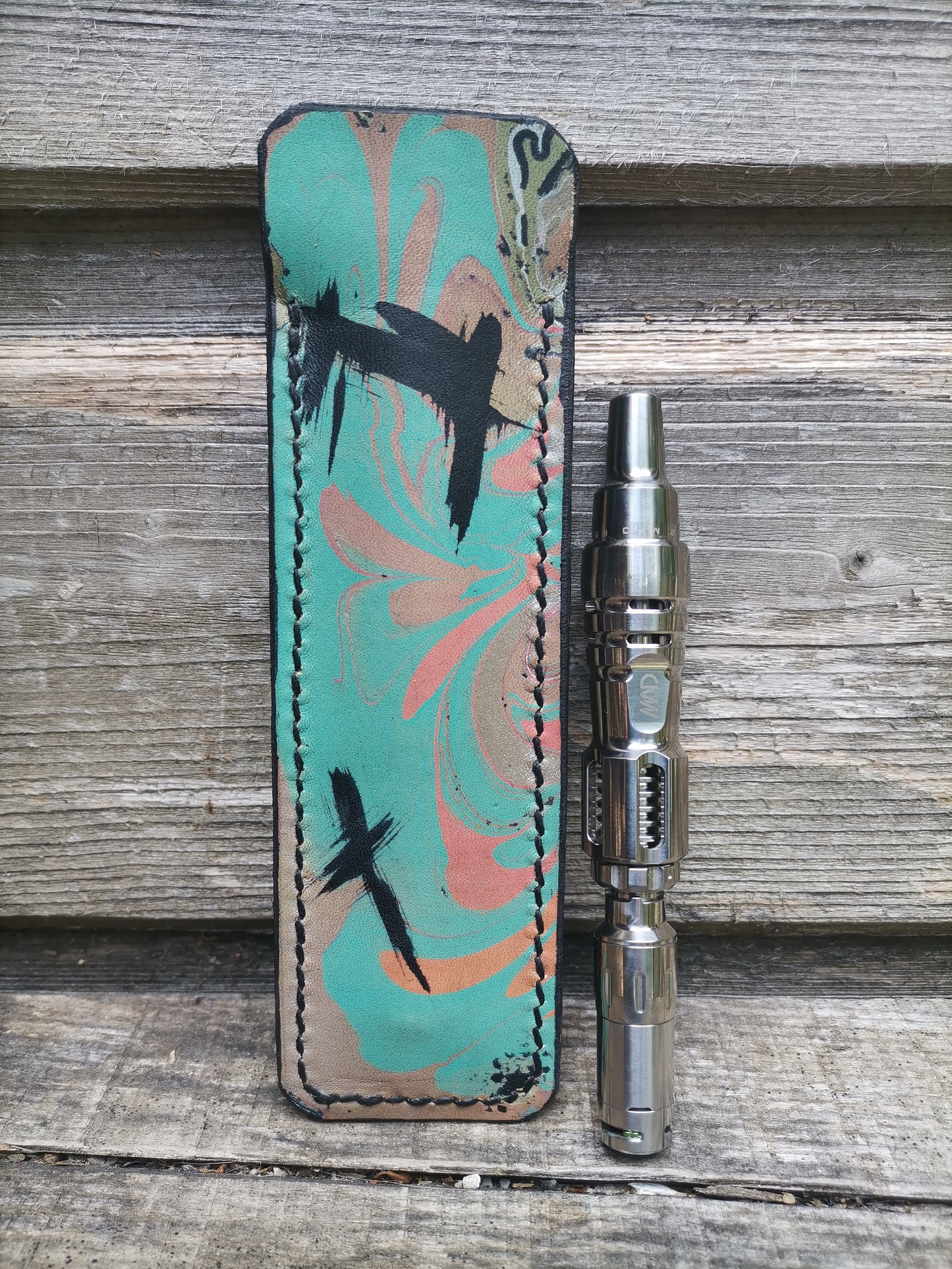 Thin sleeve with Blue/pink marbling