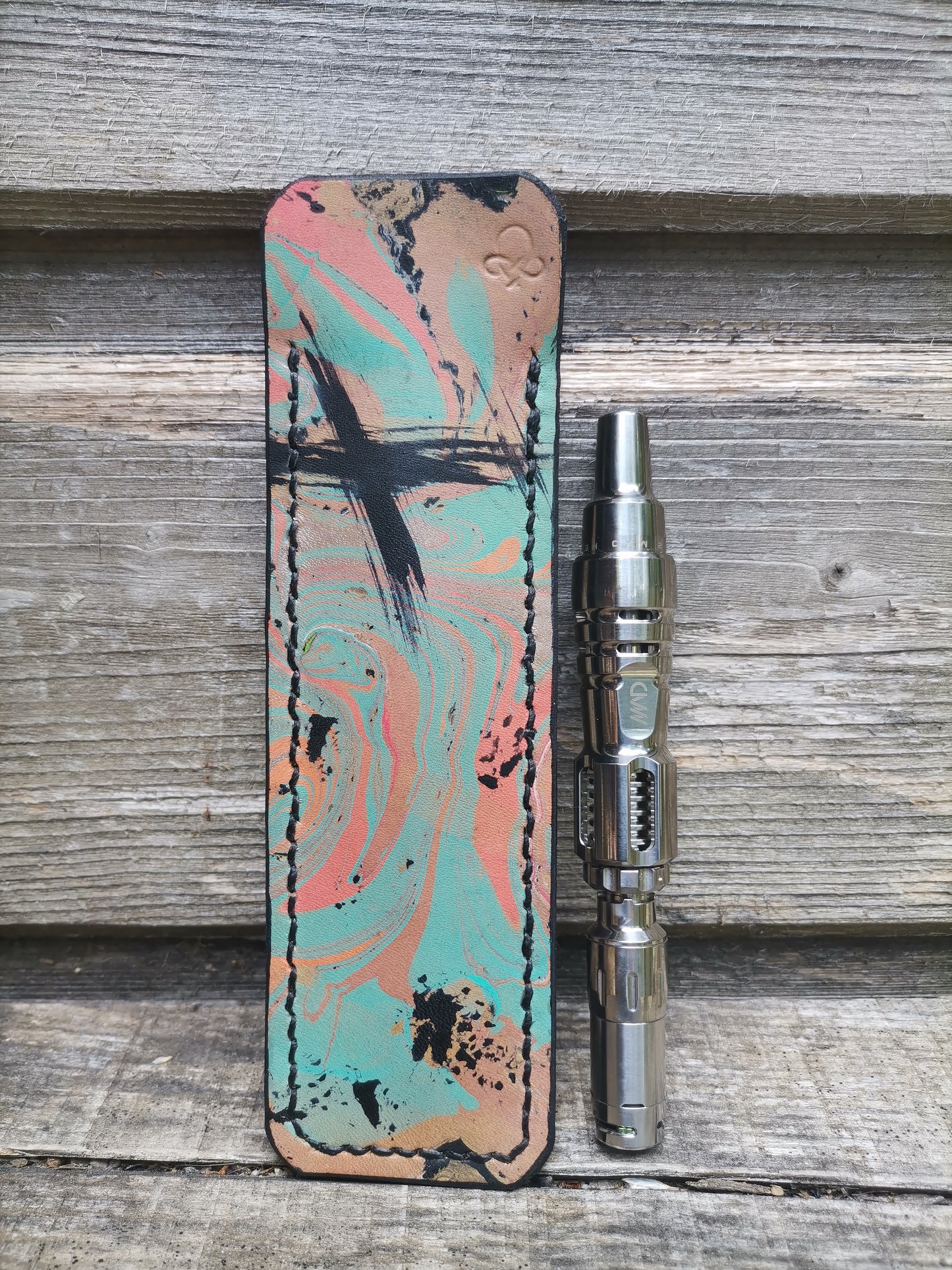 Thin sleeve with Blue/pink marbling