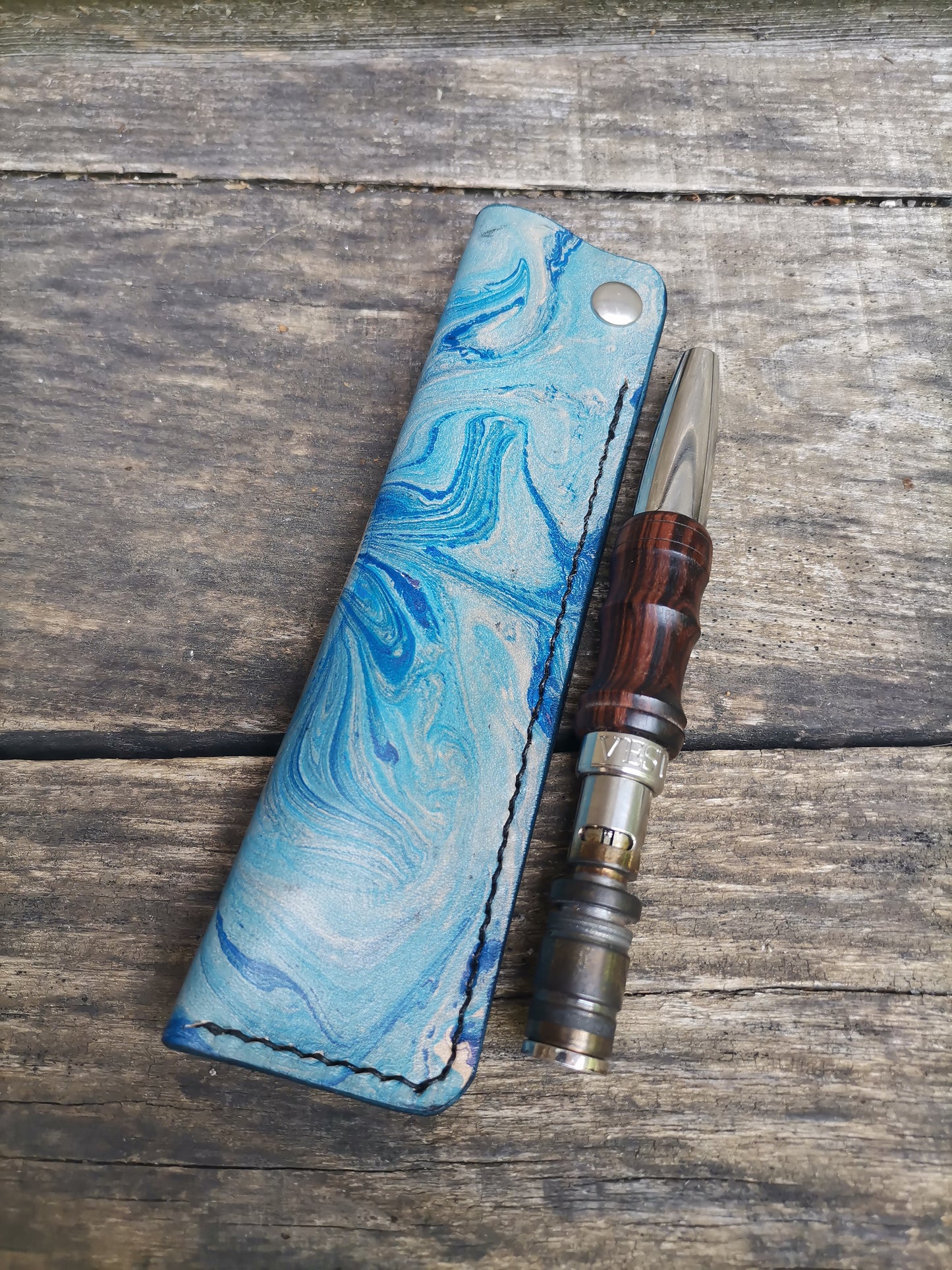 Thin sleeve B with Blue marbling