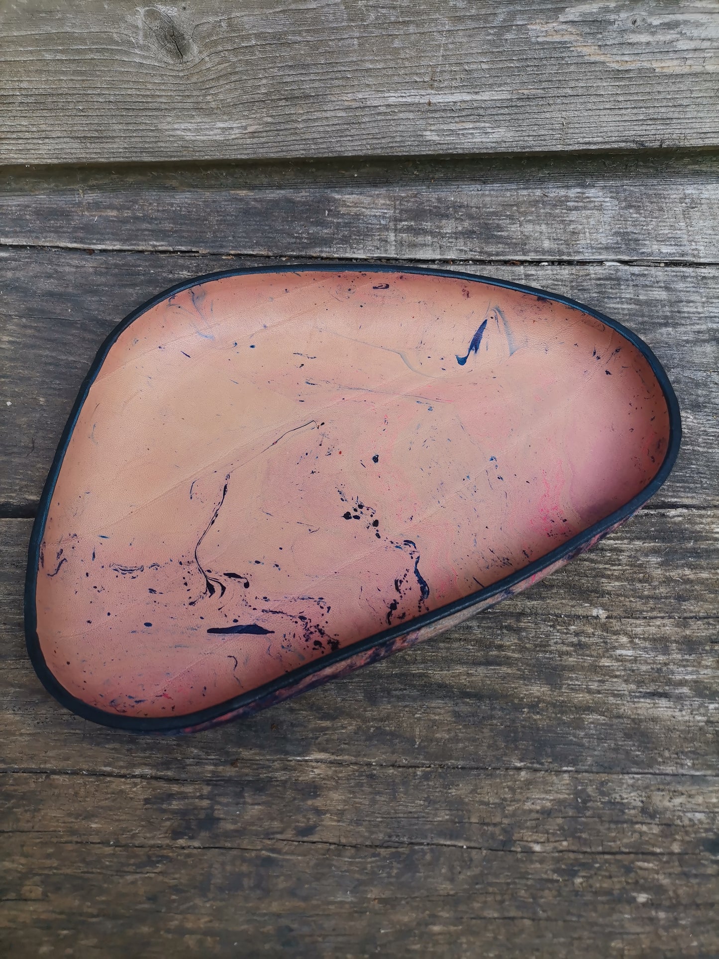 Molded Leather Tray Marbling
