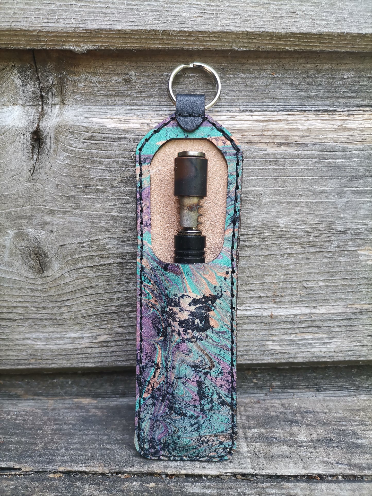 Dynavap / Camouflet case with marbling paint and with keyring attachment