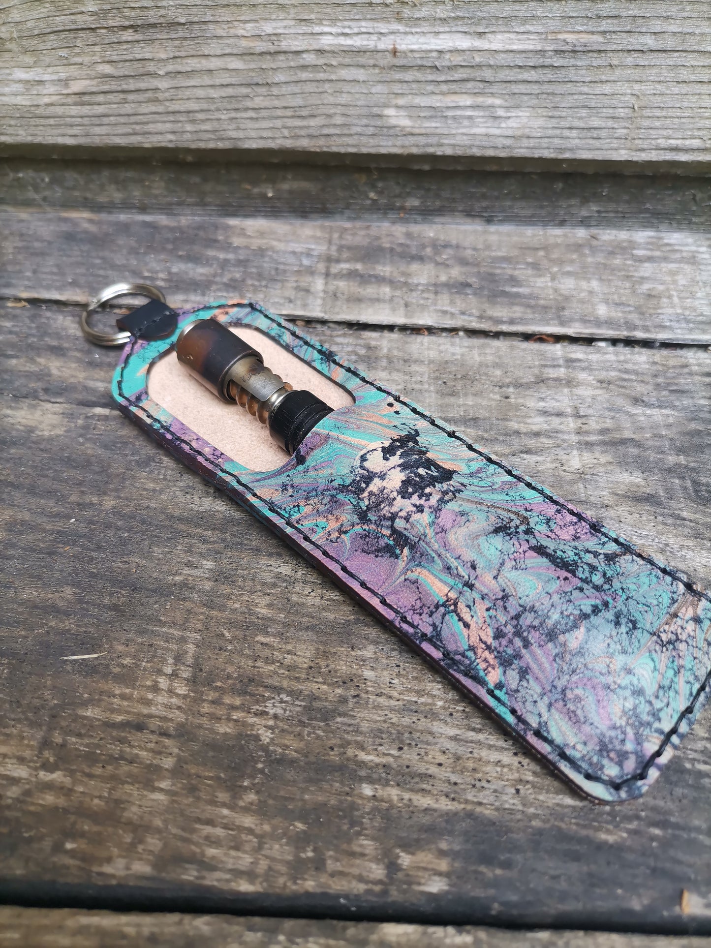 Dynavap / Camouflet case with marbling paint and with keyring attachment