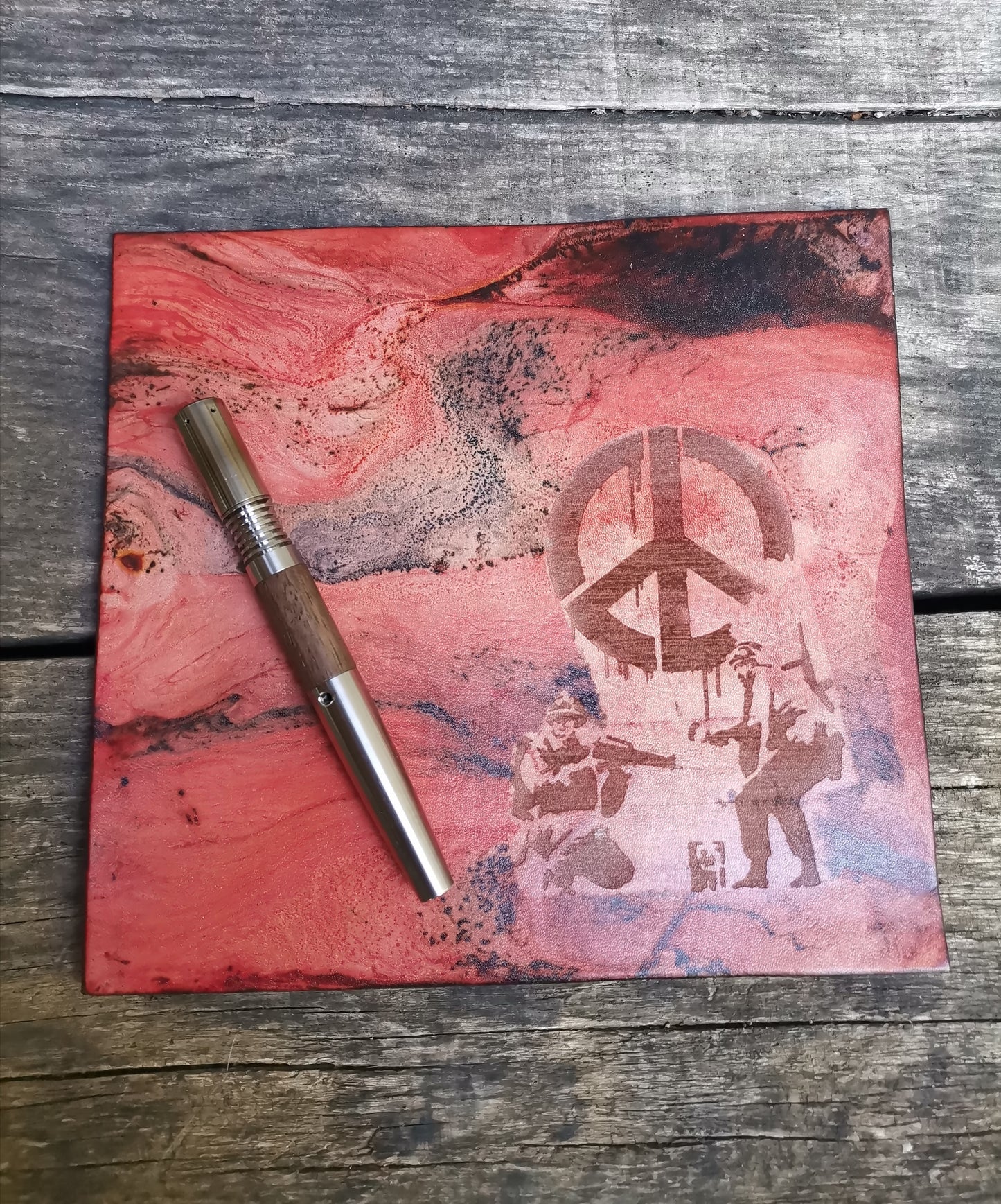 Leather Moodmat "peace"